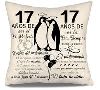 Aosumin 17 años de ser el Sr 17 años de ser la Sra. Siempre Tiene la razón Fundas de cojín para Parejas Marido Esposa Mamá Papá Tía Tío Amigos Mujeres Hombres Feliz 17 Aniversario Regalo (17-b)