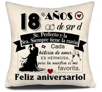 Aosumin 18 años de ser el Sr Sra. Siempre Tiene la razón 18 Aniversario de Boda de Regalo Fundas de Cojín de Matrimonio para Parejas Marido Esposa Padres Tía Tío Amigos Aniversario (18-a)