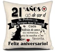 Aosumin 21 años de ser el Sr Sra. Siempre Tiene la razón 21 Aniversario de Boda de Regalo Fundas de Cojín de Matrimonio para Parejas Marido Esposa Padres Tía Tío Amigos Aniversario (21-a)
