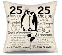 Aosumin 25 años de ser el Sr 25 años de ser la Sra. Siempre Tiene la razón Fundas de cojín para Parejas Marido Esposa Mamá Papá Tía Tío Amigos Mujeres Hombres Feliz 25 Aniversario Regalo(25-b)