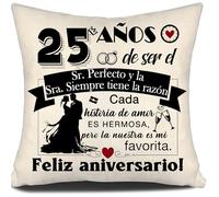 Aosumin 25 años de ser el Sr Sra. Siempre Tiene la razón 25 Aniversario de Boda de Regalo Fundas de Cojín de Matrimonio para Parejas Marido Esposa Padres Tía Tío Amigos Aniversario(25-a)