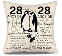 Aosumin 28 años de ser el Sr 28 años de ser la Sra. Siempre Tiene la razón Fundas de cojín para Parejas Marido Esposa Mamá Papá Tía Tío Amigos Mujeres Hombres Feliz 28 Aniversario Regalo (28-b)