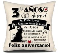 Aosumin 3 años de ser el Sr Sra. Siempre Tiene la razón 3 Aniversario de Boda Regalo Mujeres Hombres Fundas de Cojín de Matrimonio para Parejas Marido Esposa Colegas Amigos Aniversario (3-a)
