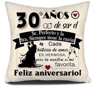 Aosumin 30 años de ser el Sr Sra. Siempre Tiene la razón 30 Aniversario de Regalo Fundas de Cojín de Matrimonio para Parejas Marido Esposa Padres Tía Tío Amigos Aniversario de Boda (30-a)
