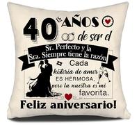 Aosumin 40 años de ser el Sr Sra. Siempre Tiene la razón 40 Aniversario de Boda Regalo Matrimonio Fundas de Cojín para Parejas Marido Esposa Padres Abuelos Colegas Amigos Aniversario(40-a)