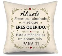 Aosumin Abraza Esta Almohada y sé Que Eres Querida Esta Almohada es un Abrazo mío para ti Funda de Cojín para Abuelo de Nieta Nieto Cumpleaños Día del Padre Día del Abuelo