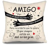 Aosumin Amigo Este es un Abrazo Solo para ti para Cuando estemos Separados Fundas de cojín Amigos Regalo para Hombres Niños Amistad Regalo de cumpleaños (Amigo-a)