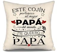 Aosumin Cojín para el Mejor Papá del Mundo - Funda de Cojín de Hija o Hijo para Cumpleaños o Día del Padre - Regalo Ideal (papá-a)