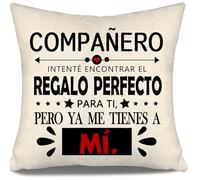 Aosumin Compañero intenté Encontrar Fundas de Cojín para Colegas Hombres Divertido Regalo de Cumpleaños Dejando Agradecimiento (compañero-a)