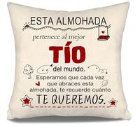 Aosumin Esperamos Que Cada Vez Que abraces Esta Almohada te recuerde cuánto te Queremos Fundas de cojín para Tío de Sobrina Sobrino Tío Cumpleaños Día del Padre (tío-b)
