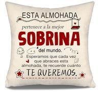 Aosumin Esperamos Que Cada Vez Que abraces Esta Almohada te recuerde cuánto te Queremos Fundas de cojín para Sobrina de Tía Tío Cumpleaños Graduación Navidad Regalo Recordatorio Sobrina (Sobrina-b)