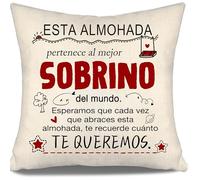 Aosumin Esperamos Que Cada Vez Que abraces Esta Almohada te recuerde cuánto te Queremos Fundas de Cojín para Sobrino de Tía Tío Cumpleaños Graduación Navidad Regalo Sobrino Recordatorio (Sobrino-b)