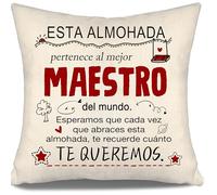 Aosumin Esperamos Que Cada Vez Que abraces Esta Almohada te recuerde cuánto te Queremos Fundas de cojín para Maestro de Estudiantes Cumpleaños Graduación Regalo de Agradecimiento(Maestro-b)