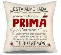 Aosumin Esperamos Que Cada Vez Que abraces Esta Almohada te recuerde cuánto te Queremos Fundas de cojín para Prima Cumpleaños Prima Regalo Mujeres Niñas(Prima-b)