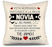 Aosumin Espero Que Cada Vez Que abraces Esta Almohada te recuerde cuánto te Amo Funda de Cojín para Novia Cumpleaños San Valentín Mejor Regalo de Novia para Ella