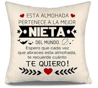 Aosumin Espero Que Cada Vez Que abraces Esta Almohada te recuerde cuánto te Quiero Funda de Cojín para Nieta de la Abuela Abuelo Cumpleaños Graduación Mejor Regalo Recordatorio Nieta