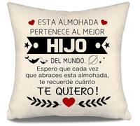 Aosumin Espero Que Cada Vez Que abraces Esta Almohada te recuerde cuánto te Quiero Funda de Cojín para Hijo de Mamá Papá Cumpleaños Graduación Navidad Regalo Recordatorio Mejor Hijo
