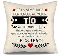Aosumin Espero Que Cada Vez Que abraces Esta Almohada te recuerde cuánto te Quiero Funda de Cojín para Tío de Sobrina Sobrino Cumpleaños Día del Padre Mejor Tío Recordatorio Regalo(tío-a)