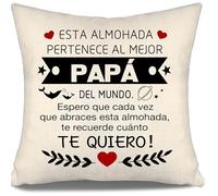 Aosumin Espero Que Cada Vez Que abraces Esta Almohada te recuerde cuánto te Quiero Funda de Cojín para Papá de Hija Hijo Cumpleaños Regalo del Día del Padre Mejor Papá (papá-a)