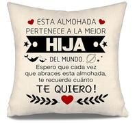 Aosumin Espero Que Cada Vez Que abraces Esta Almohada te recuerde cuánto te Quiero Funda de Cojín para Hija de Mamá Papá Cumpleaños Graduación Navidad Regalo Recordatorio Mejor Hija