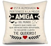 Aosumin Espero Que Cada Vez Que abraces Esta Almohada te recuerde cuánto te Quiero Funda de Cojín para Mujer Mejor Amiga Cumpleaños Regalo de Amistad(Mejor Amiga-a)