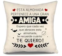 Aosumin Espero Que Cada Vez Que abraces Esta Almohada te recuerde cuánto te Quiero Funda de Cojín para Amigas Cumpleaños Regalo de Amistad para Mujeres Niñas (Amiga-a)