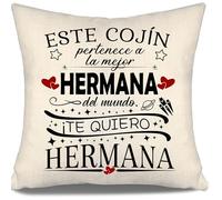Aosumin Este Cojín de la Mejor Hermana del Mundo - Funda de Cojín para Hermana o Hermano - Regalo de Cumpleaños