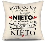 Aosumin Este cojín del Mejor Nieto del Mundo - Funda de Cojín para Nieto/a de Abuelo/a - Cumpleaños, Navidad, Regalo