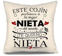 Aosumin Este cojín Pertenece a la Mejor Nieta del Mundo ¡Te Quiero Nieta Funda de Cojín para Nieta de Abuela Abuelo Cumpleaños Navidad Regalo Nieta (Nieta-a)