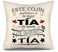 Aosumin Este Cojín Pertenece a la Mejor Tía del Mundo - Funda de Cojín Para Sobrina Sobrino Cumpleaños Día de la Madre Regalo