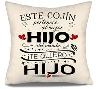 Aosumin Este Cojín Pertenece al Mejor Hijo del Mundo ¡Te Quiero Funda de Cojín para Mamá y Papá Mejor Regalo para Hijo