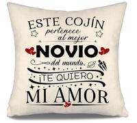Aosumin Este Cojín Pertenece al Mejor Novio del Mundo - Te Quiero mi Amor - Funda de Cojín para Cumpleaños San Valentín Regalo