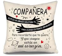 Aosumin Este es un Abrazo Solo para ti para Cuando estemos Separados Fundas de Cojín Compañeras Regalo para Mujeres Dejando Agradecimiento Regalo de Cumpleaños (compañera-a)