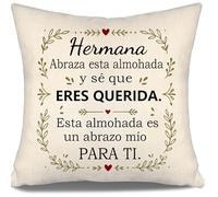 Aosumin Hermana Abraza Esta Almohada y sé Que Eres Querida Esta Almohada es un Abrazo mío para ti Funda de Cojín para Hermana Cumpleaños Graduación Navidad Regalo