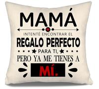 Aosumin Mamá intenté Encontrar Fundas de Cojín para Mamá de Hija Hijo Regalo Divertido Cumpleaños Día de la Madre (mamá-a)