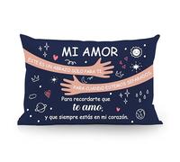 Aosumin Mi Amor Este es un Abrazo Solo para ti para Cuando estemos Separados Fundas de Almohada para Parejas Enamorados Novia Novio Esposa Marido Cumpleaños San Valentín Navidad Regalo (mi Amor-b)