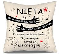 Aosumin Nieta Este es un Abrazo Solo para ti para Cuando estemos Separados Fundas de cojín para Nieta Regalo de cumpleaños Regalo de Abrazo
