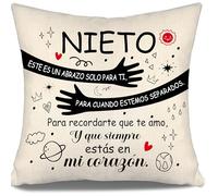 Aosumin Nieto Este es un Abrazo Solo para ti para Cuando estemos Separados Fundas de cojín para Nieto Regalo de cumpleaños Regalo de Abrazo