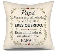 Aosumin Papá Abraza Esta Almohada y sé Que Eres Querido Esta Almohada es un Abrazo mío para ti Funda de Cojín para Papá de Hija Hijo Cumpleaños Día del Padre (papá)