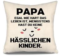 Aosumin Papá no importa lo difícil que sea la vida, al menos no tienes niños feos, funda de almohada divertida para papá de hija, hijo, cumpleaños, día del padre, regalo divertido para papá (papá-b)