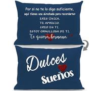 Aosumin por si no te lo Digo Suficiente aquí Tienes una Almohada para recordarte Estoy Orgullosa de ti Te Quiero Fundas de Almohada de Doble Cara para la Hermana cumpleaños Mejor Hermana