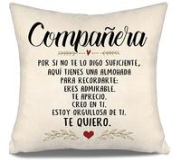 Aosumin por si no te lo Digo Suficiente aquí Tienes una Almohada para recordarte Estoy Orgullosa de ti Te Quiero Funda de Cojín para Compañera Cumpleaños Navidad Regalo Agradecimiento Mujer Colegas