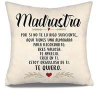 Aosumin por si no te lo Digo Suficiente aquí Tienes una Almohada para recordarte Estoy Orgullosa de ti Te Quiero Funda de Cojín para Madrastra Cumpleaños Día de la Madre Mejor Madrastra