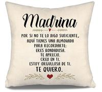 Aosumin por si no te lo Digo Suficiente aquí Tienes una Almohada para recordarte Estoy Orgullosa de ti Te Quiero Funda de cojín para Madrina de ahijada ahijado Cumpleaños Día de la Madre