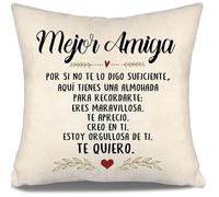 Aosumin por si no te lo Digo Suficiente aquí Tienes una Almohada para recordarte Estoy Orgullosa de ti Te Quiero Funda de Cojín para Mujer Mejor Amiga Cumpleaños Regalo de Amistad BFF