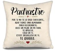 Aosumin por si no te lo Digo Suficiente aquí Tienes una Almohada para recordarte Estoy Orgulloso de ti Te Quiero Funda de Cojín para Padrastro Cumpleaños Día de la Madre Mejor Padrastro