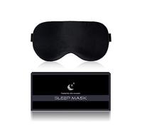 Aosun Antifaz para dormir de seda, antialérgico, de seda de morera 100% pura, antialérgica, con diadema ajustable, adecuado para hombres y mujeres (negro)