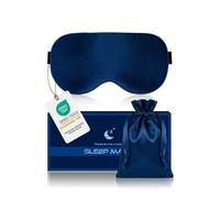 Aosun Antifaz para Dormir, Máscara para Dormir Mujer y Hombre, Ultrasuave y Cómodo, Sin Presión Ocular, Correa Ajustable y Tapones, Bloquea Luz 100% - Dormir, Viajar, Meditar, Azul Marino