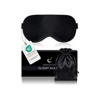 Aosun Antifaz para Dormir, Máscara para Dormir Mujer y Hombre, Ultrasuave y Cómodo, Sin Presión Ocular, Correa Ajustable y Tapones, Bloquea Luz 100% - Dormir, Viajar, Meditar, Negro