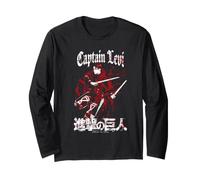 Aot Captain Levi with Kanji Red and White Gritty Anime Manga Larga
